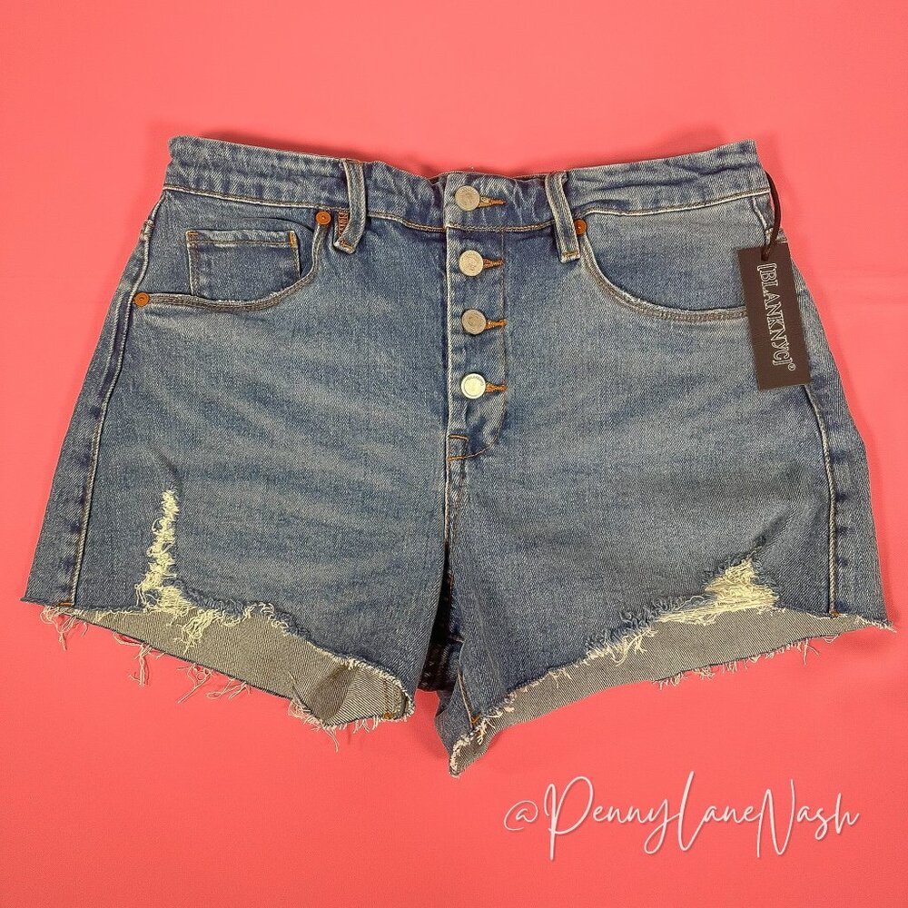 NWT BlankNYC The Barrow Higher Power Shorts In Blue - Picture 2 of 9